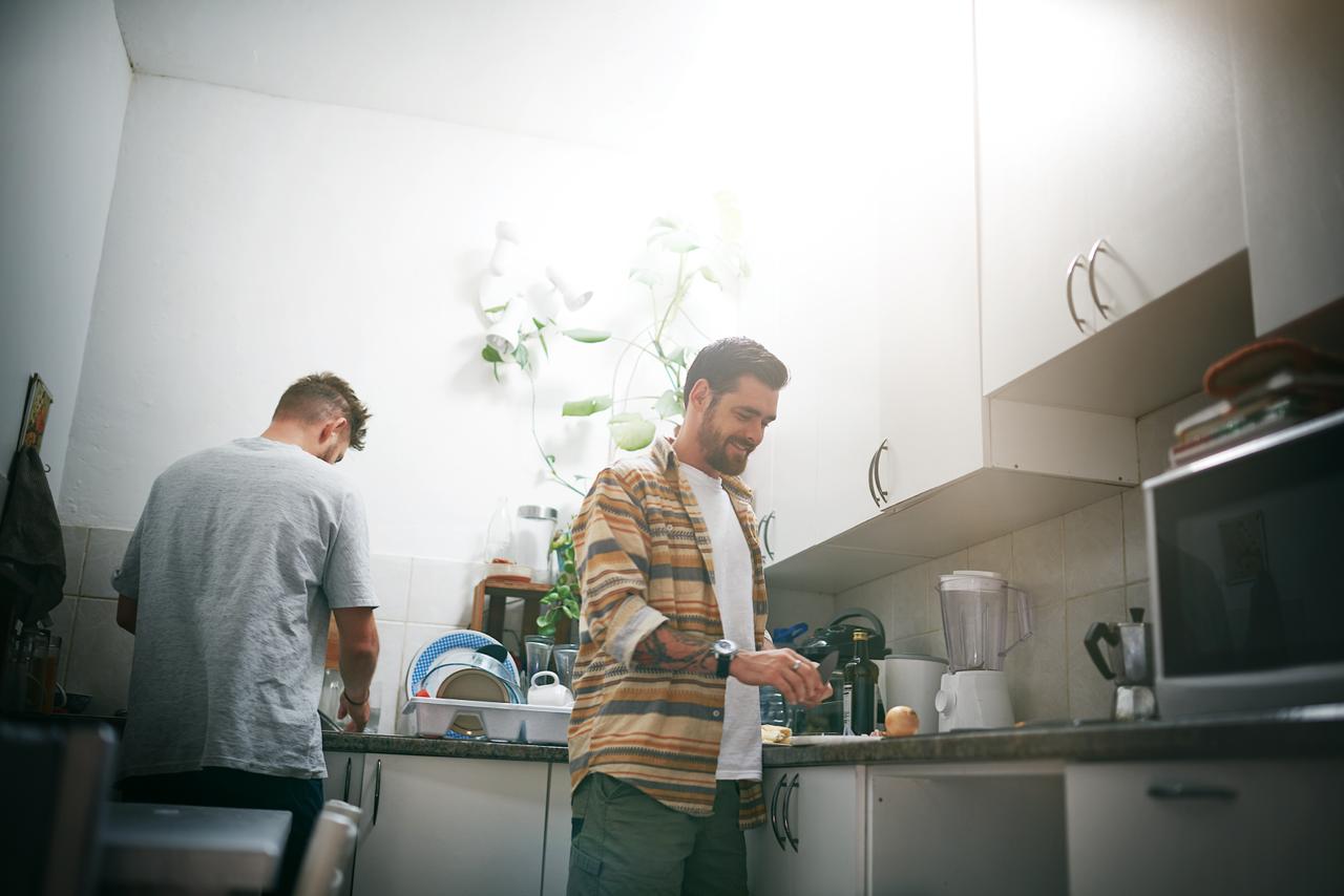 Mentor and client in the kitchen